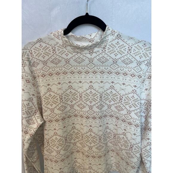 Gilly Hicks XXL Long Sleeve Fair‎ Isle Thermal Cropped Top - Picture 2 of 11